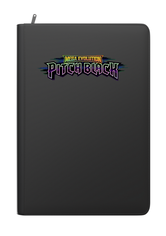 Pitch Black Printed Binder - Palms Off Gaming Stealth 9 Pocket Zip Binder