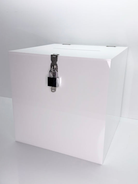 White Acrylic Wishing Well – Heavy Duty (300mm x 300mm x 300mm)