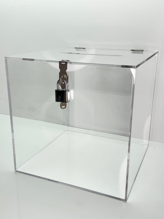 Clear Acrylic Wishing Well – Heavy Duty (300mm x 300mm x 300mm)