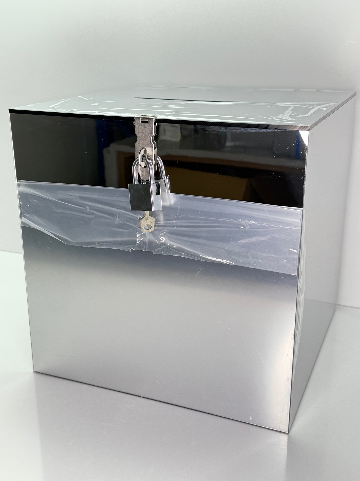 Silver Mirror Acrylic Wishing Well – Heavy Duty (300mm x 300mm x 300mm)