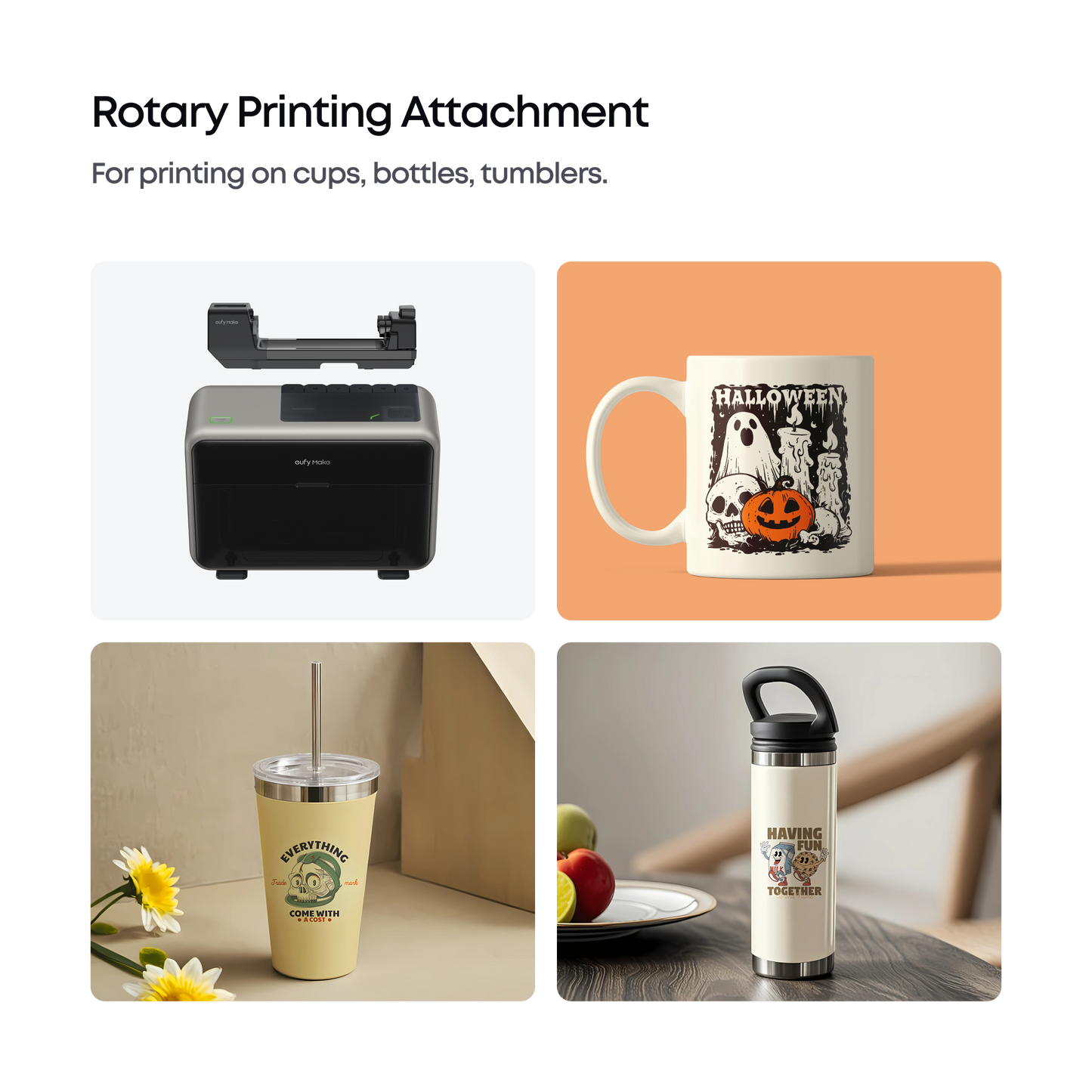 eufyMake Rotary Printing Attachment for E1 3D-Texture UV Printer