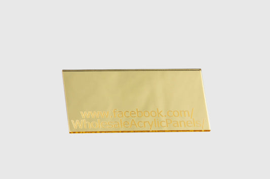 Champagne Mirror Acrylic Sheet     Full sheet: 2440mm x 1220mm x 3mm  Light Gold Mirror