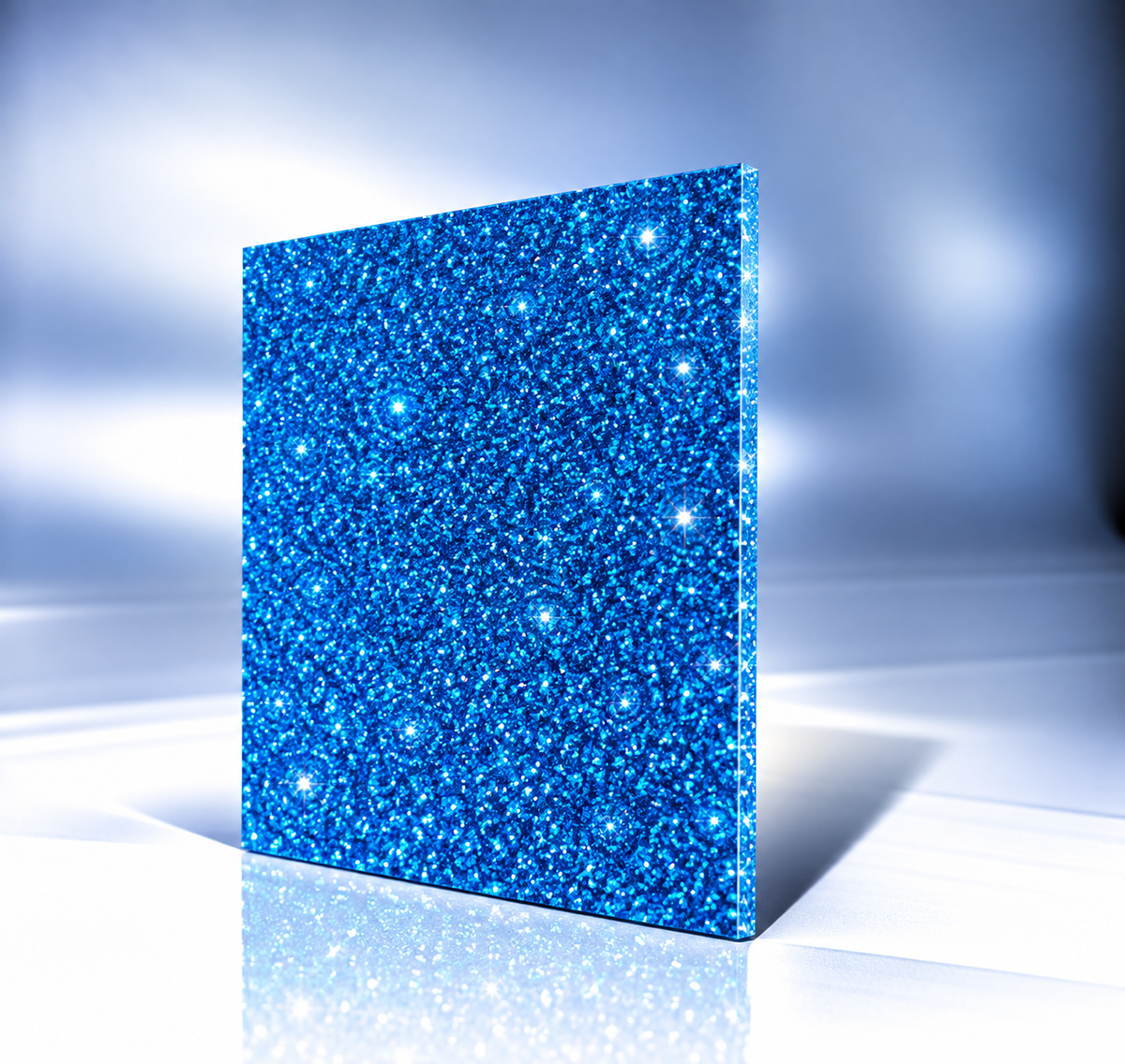 Blue Double Sided Glitter Acrylic Sheet