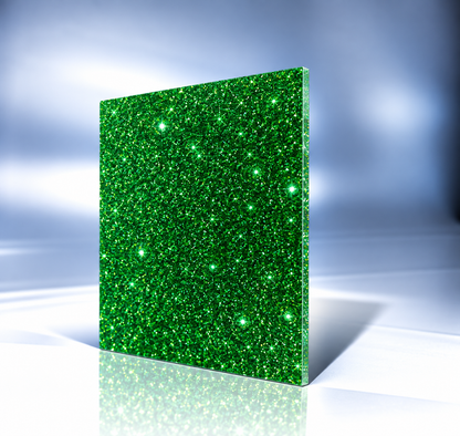 Green Double Sided Glitter Acrylic Sheet