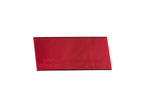 Red Mirror Acrylic Sheet     Full sheet: 2440mm x 1220mm x 3mm