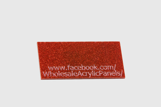 Red Double Sided Glitter Acrylic Sheet