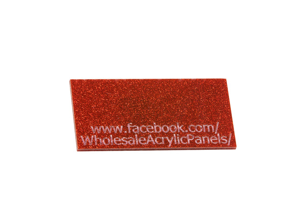 Red Double Sided Glitter Acrylic Sheet