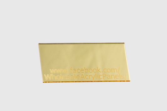 Champagne Mirror Acrylic Sheet     Full sheet: 2440mm x 1220mm x 3mm  Light Gold Mirror